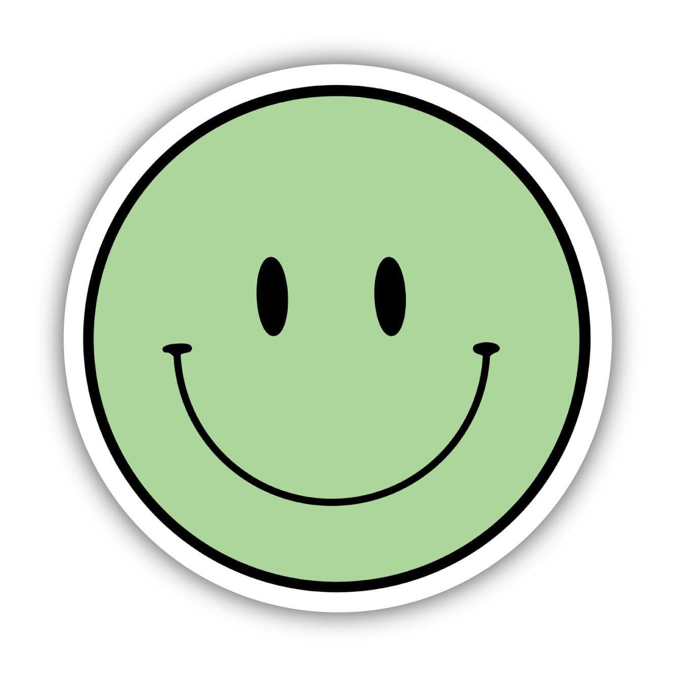 Green Smiley Face Aesthetic Sticker – Big Moods