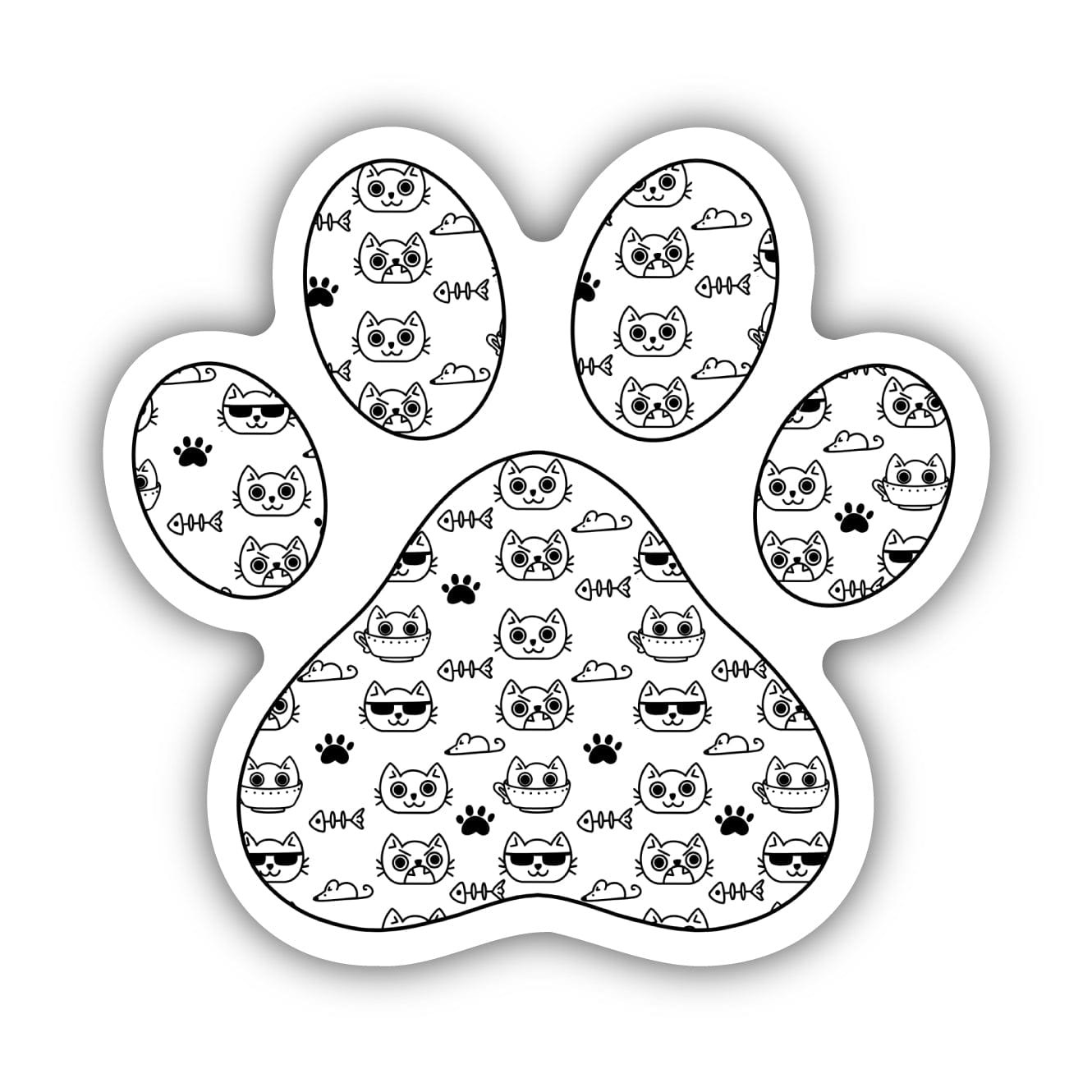 Cat Pattern Paw Print Sticker – Big Moods