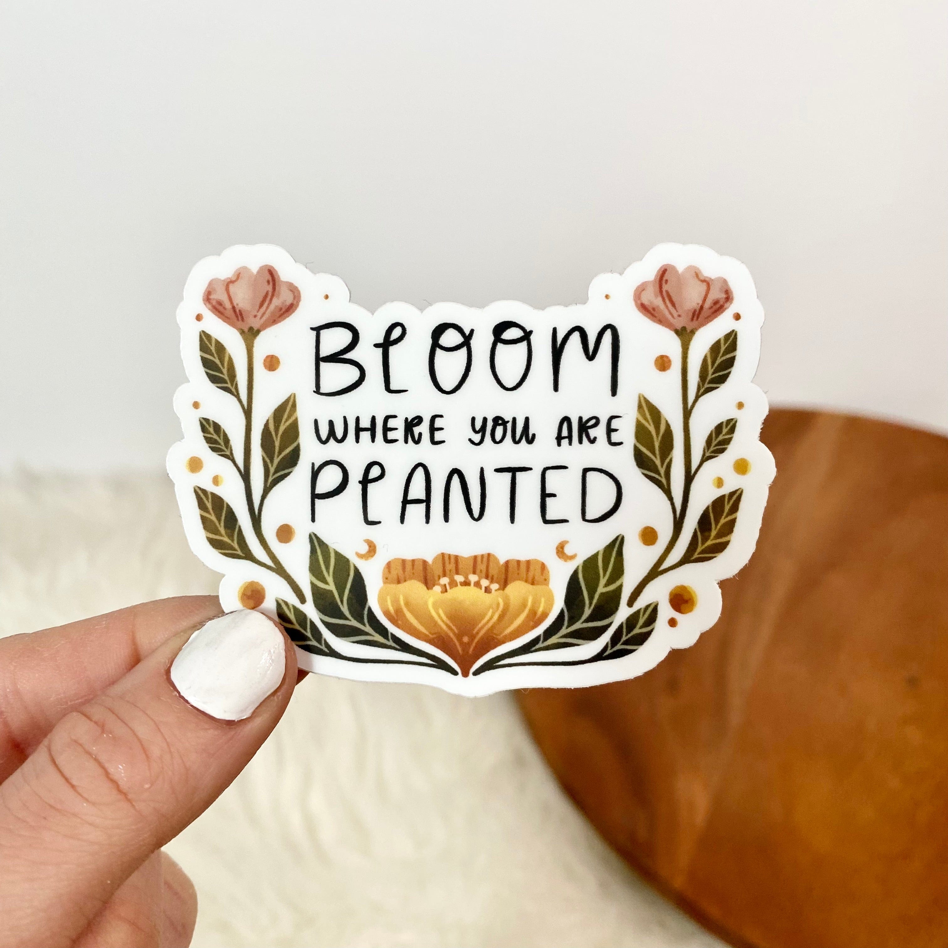 Vinyl Decal 1607 Details about   Bloom Where You Are Planted Positive Attitude Sunflower