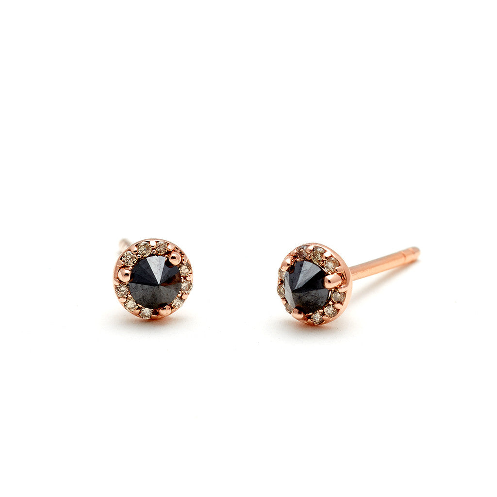 black and gold stud earrings