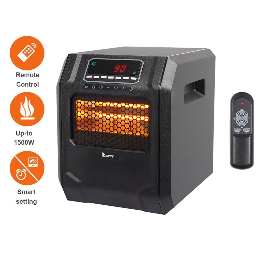 Space Heater With Timer 1500 750w Portable Electric Infrared Heaters Segmart 4418