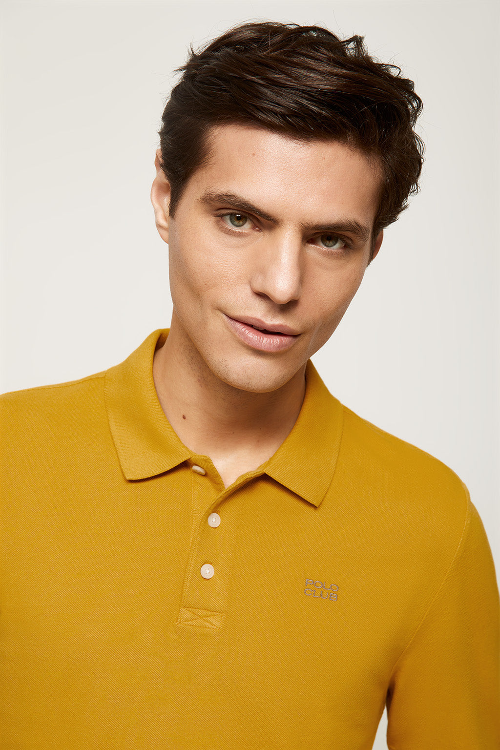 mustard long sleeve polo