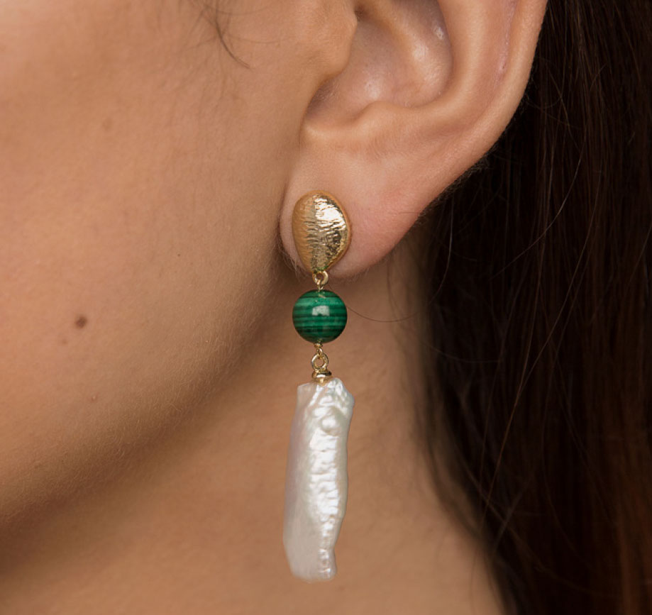 F&H Jewellery Designer Mosman Khlassik Womenswear Boutique Sydney Australia Gold Plated Pearl Earrings 