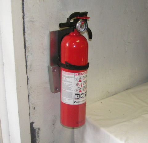 Fire extinguisher using a V-Lock quick release