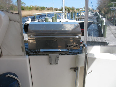 Secure grill on boat using V-Lock