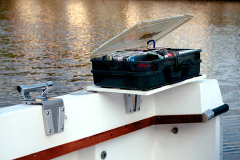 Tackle box installed to boat