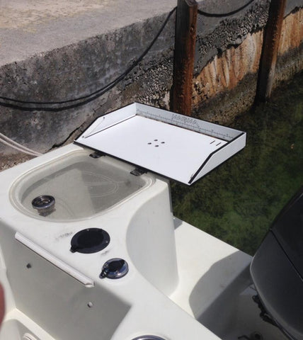 Table securely mounted to fiberglass boat