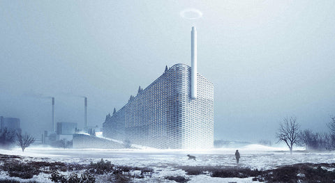A concept rendering of the CopenHill, A Waste-to-Energy Plant 