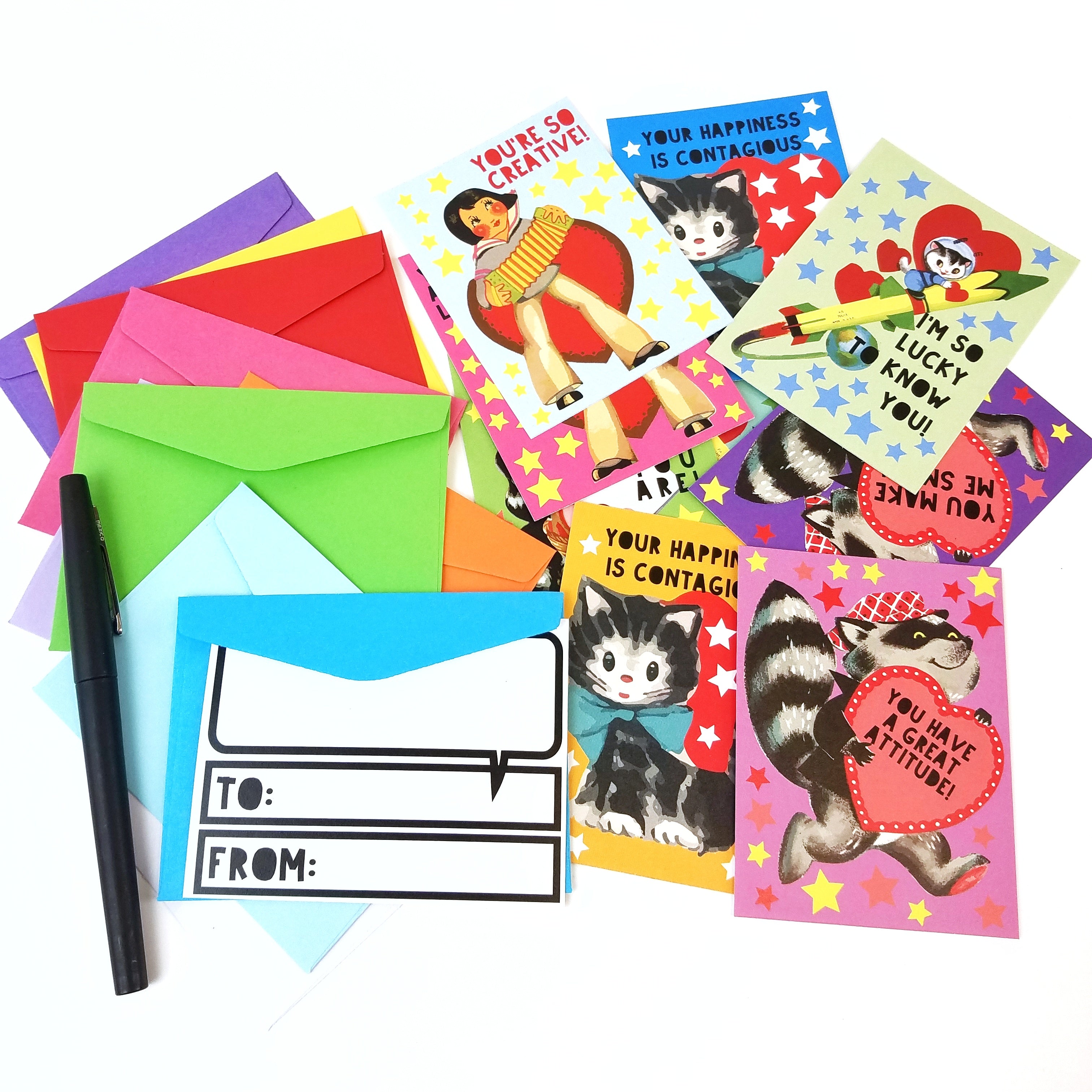 School Trading Valentine - Set of 10 Cards & Envelopes - Wild Child