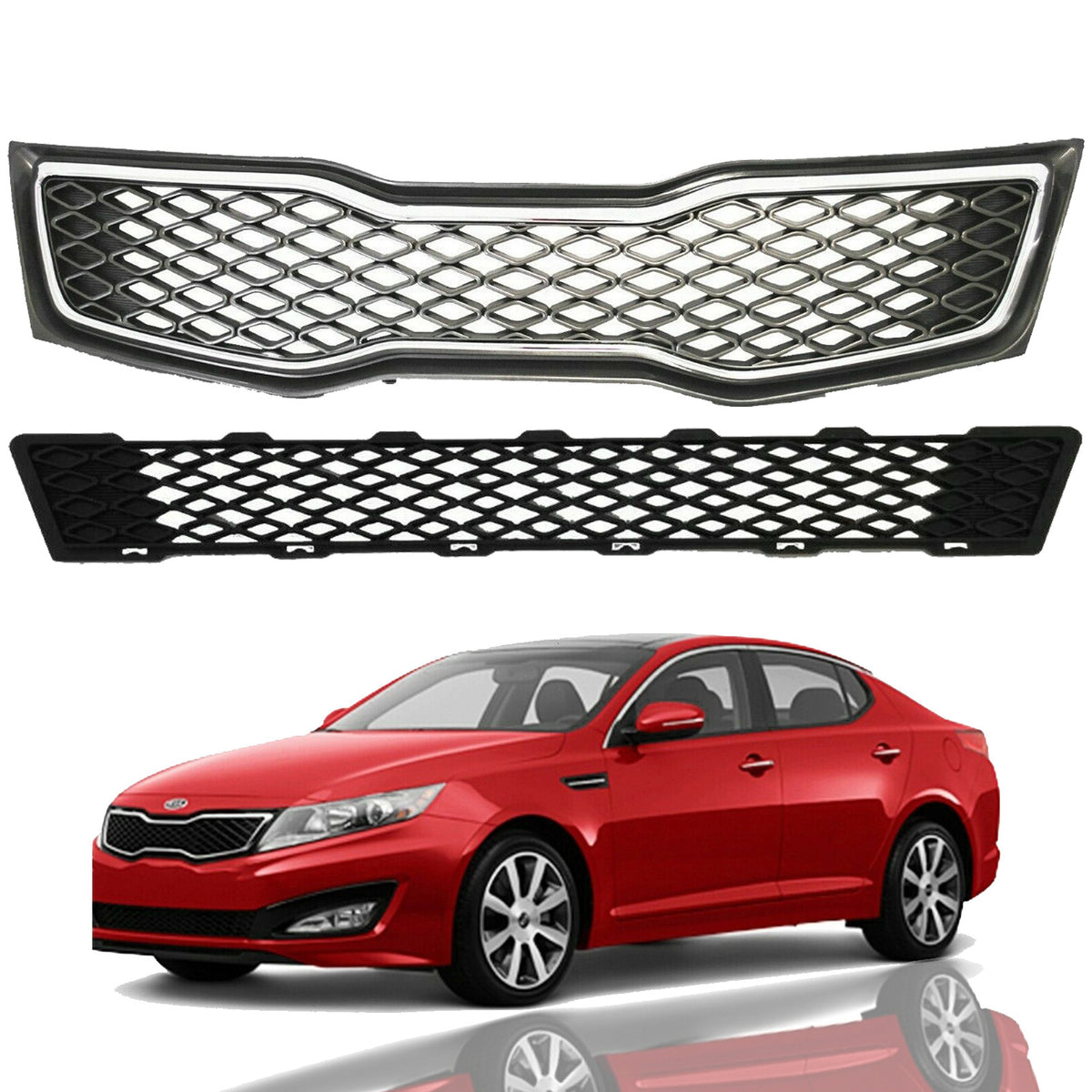 Car Parts And Accessories Fits 2011 2012 2013 Front Bumper Grille Lower Black Kia Optima Ex Lx Sx 7518