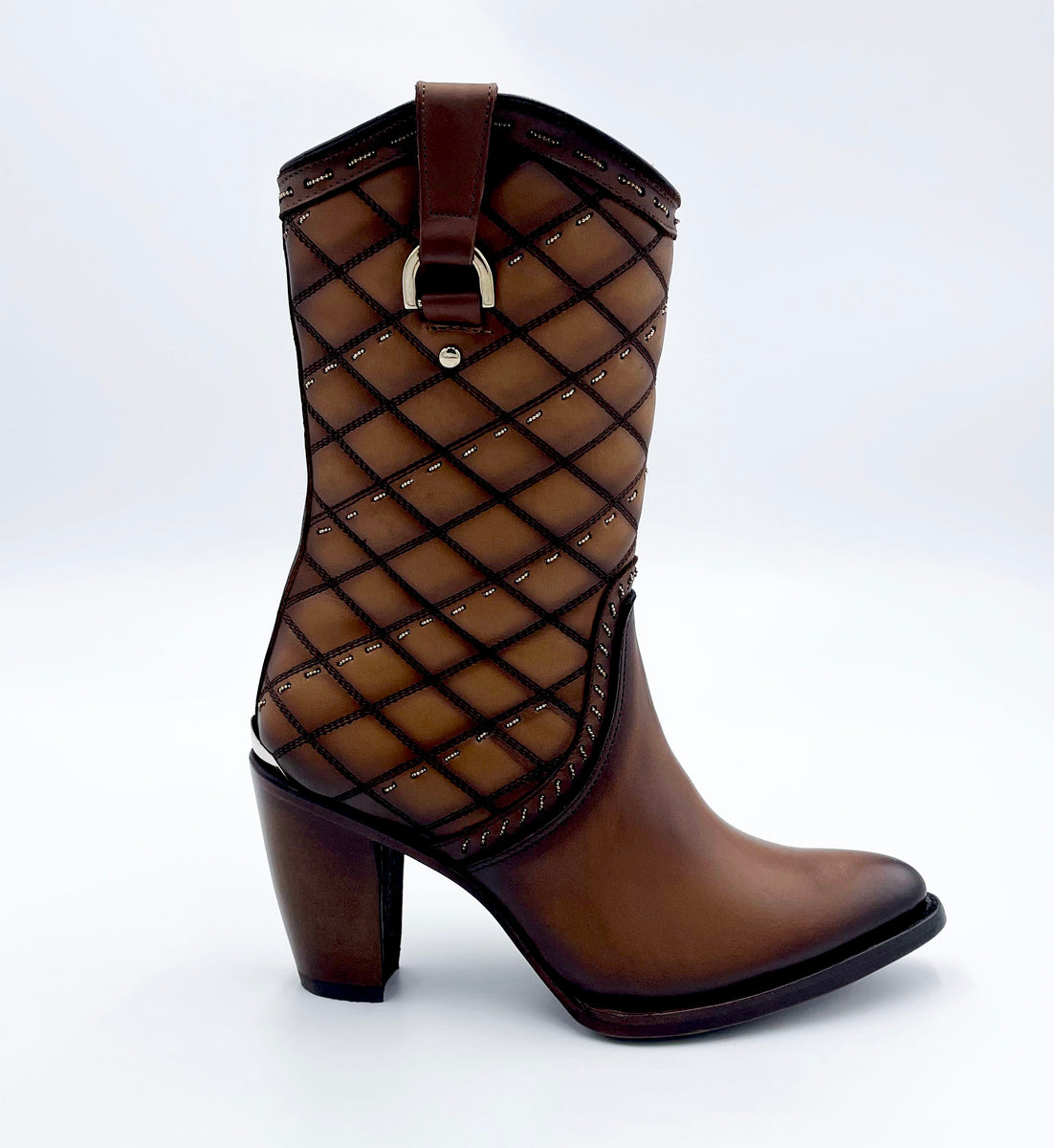 Cuadra Women's Brown Embroidery & Woven Round Toe Boots - Toled – Guadalajara