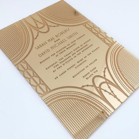 Acrylic Gold Gatsby Wedding Invitation_by Aedesigns