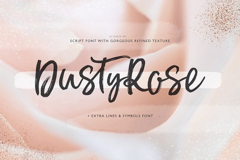 Dusty Rose Textured Brush Script Font - Best Handwritten Fonts of 2018