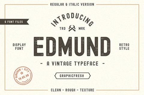 Edmond Retro Style Textured Vintage Font