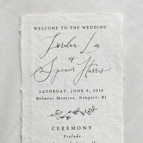 Organic Calligraphy Program Wedding Ettie Kim Calligraphy and Design