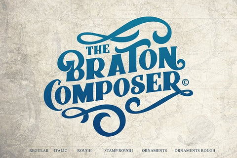 The Braton Composer Bold Decorative Vintage Font