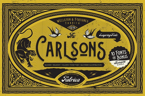 The Carlsons Vintage Layered Font Bundle