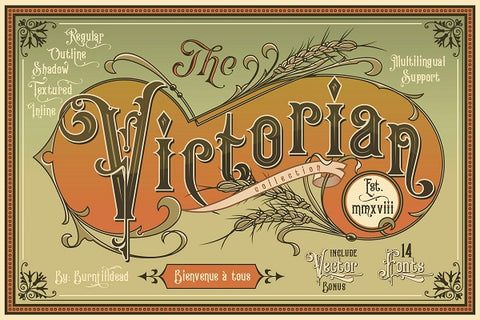 The Victorian Fonts Collection by Burntilldead