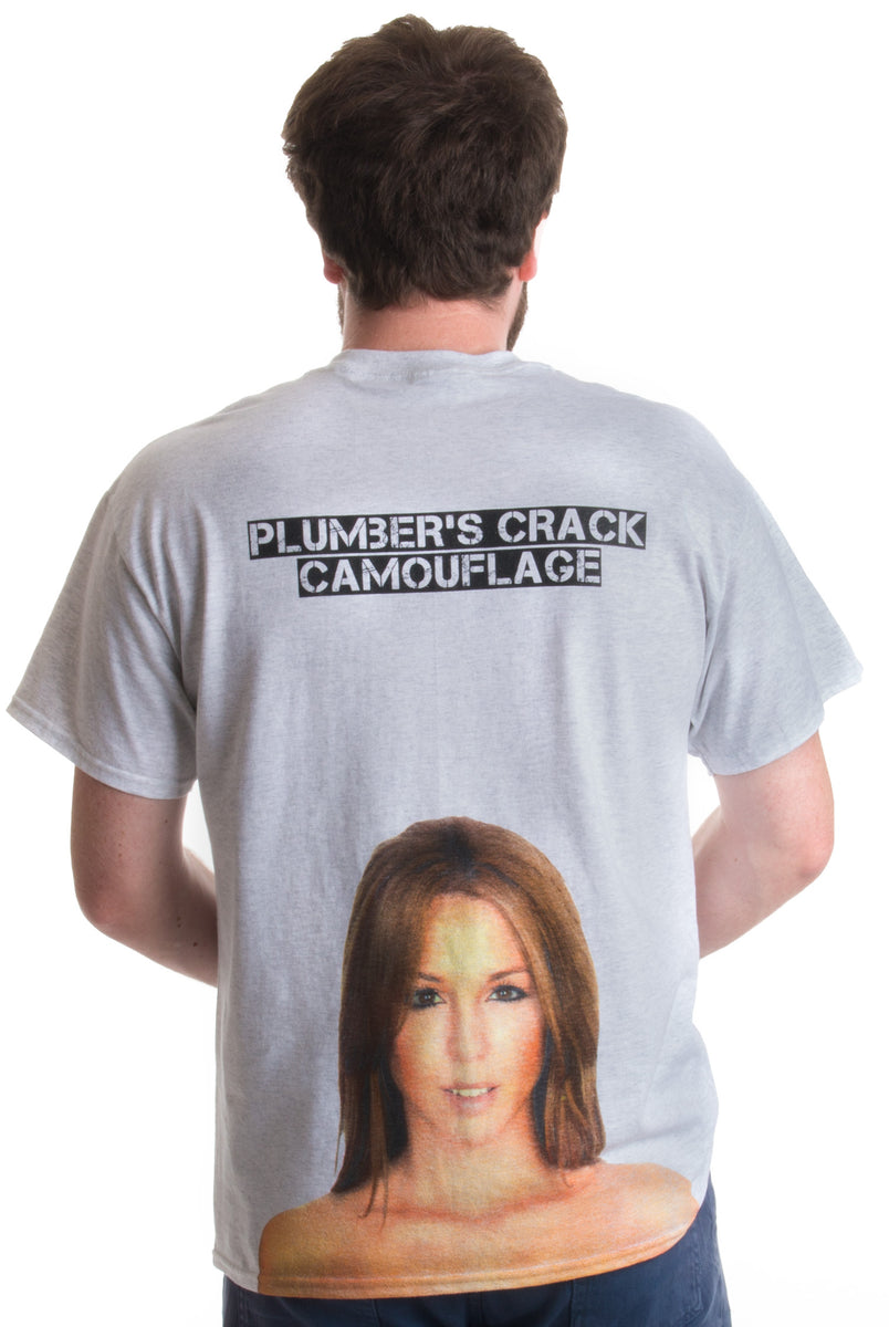 plumber's crack camouflage t shirt