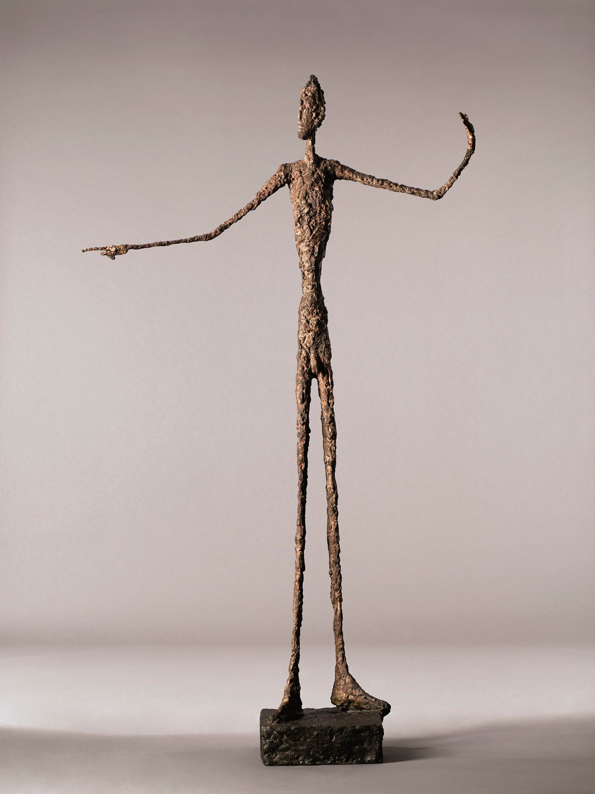 The man who points. Bronze sculpture created by Giacometti, 1947. 