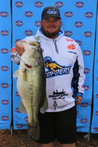 Ty Cox in Cabelas Colleciate Bass Fishing Tournament Blue Mountain College
