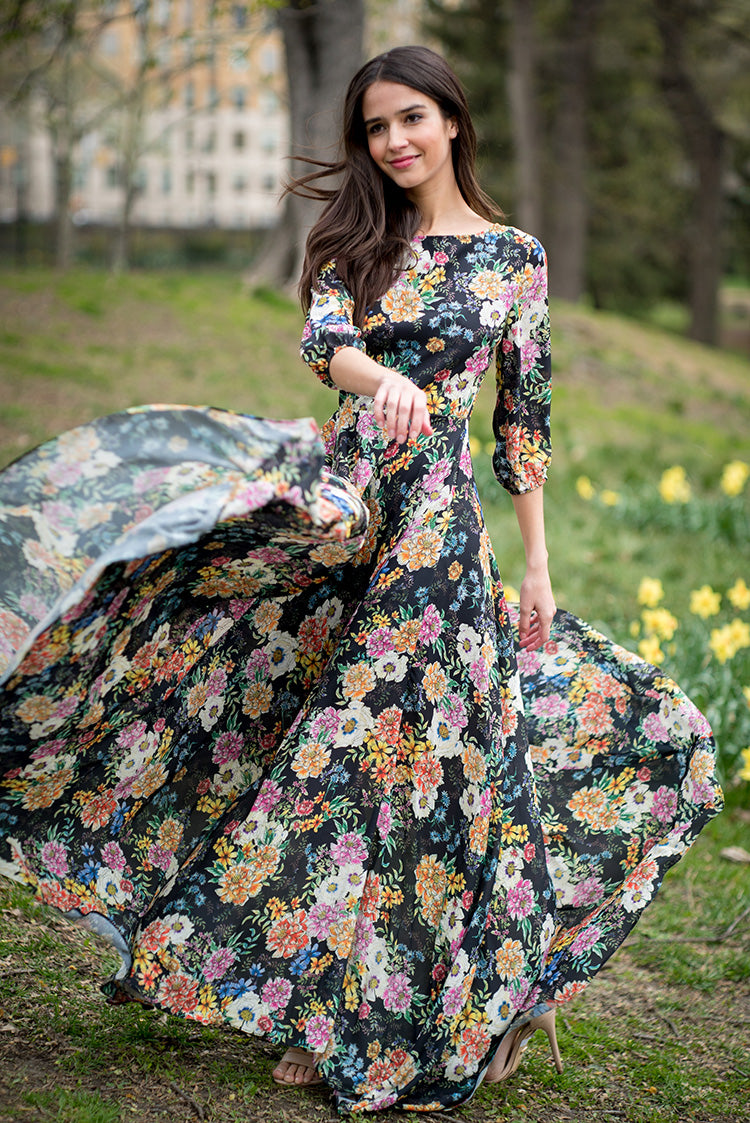 Woodstock Floral Long Dress | Maxi 