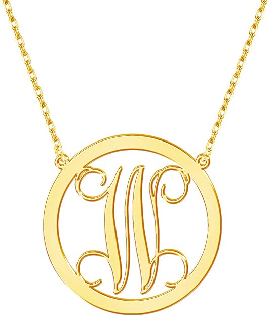 RoseMerry Personalized Initial Necklace Custom Big Letter Pendant Dainty Letter A-Z Necklace Jewelry RoseMerry Personalized Initial Necklace Custom Big Letter Pendant Dainty Letter A-Z Necklace Jewelry