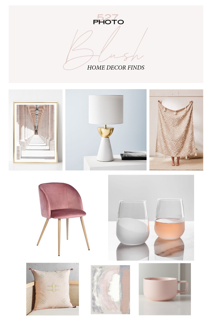 BLUSH PINK HOME DECOR ACCENTS