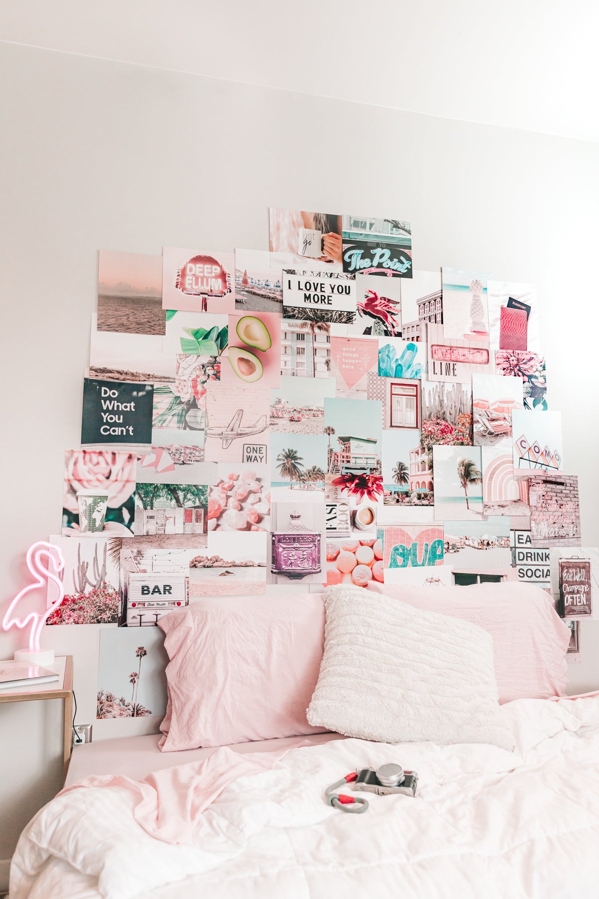 Pink collage wall art kit