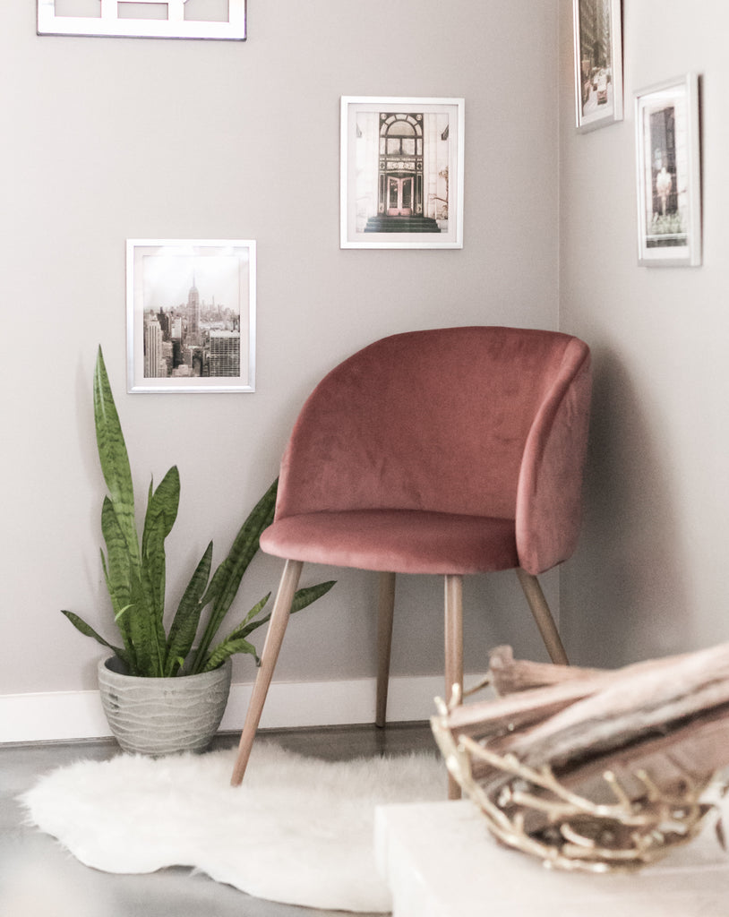 mid century modern pink chair amazon