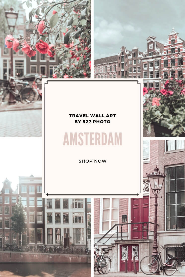 Amsterdam Travel Pink Wall Art Photography Prints