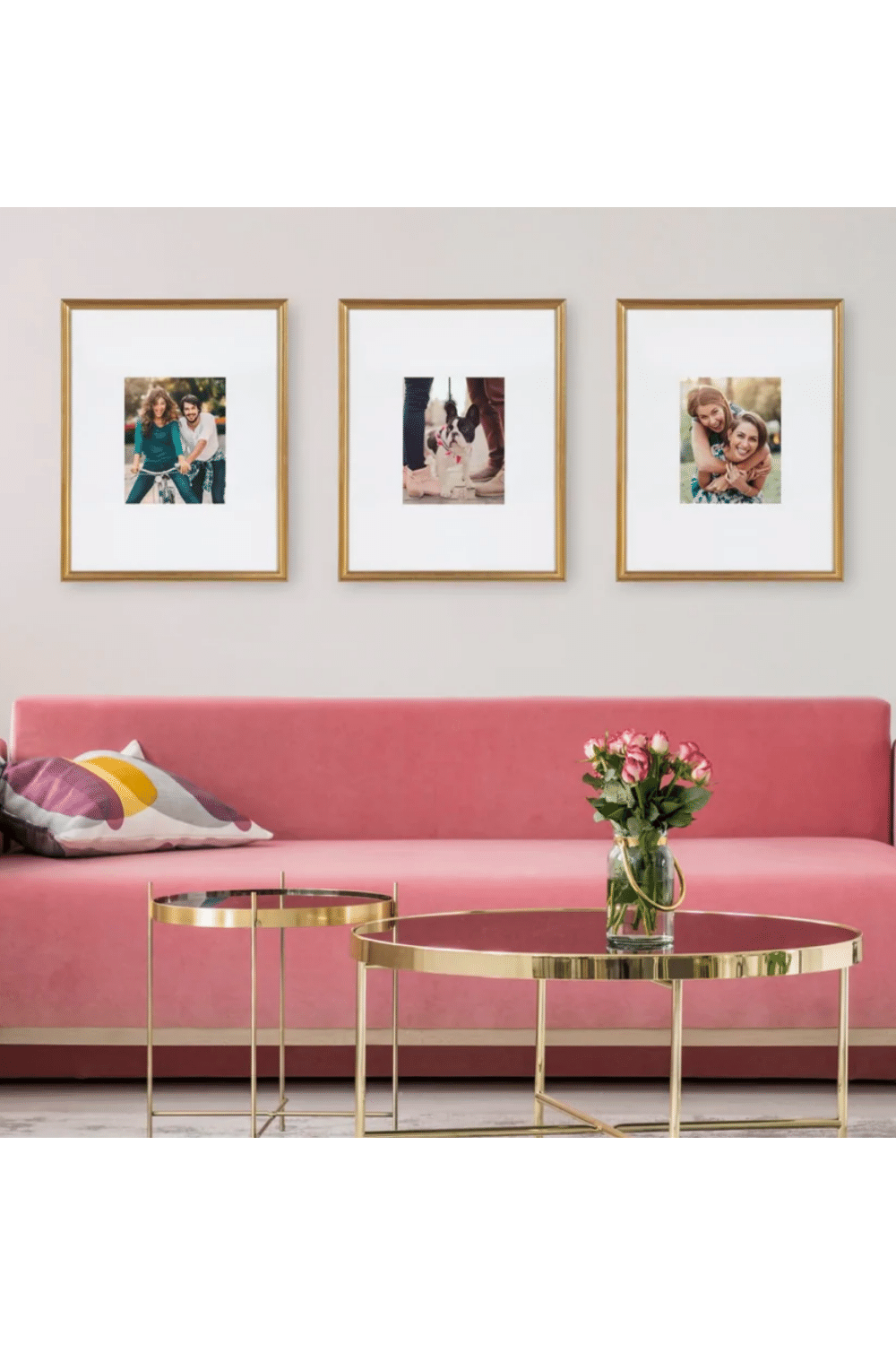 Gold frames for 8x10 art prints in 11x14 frames