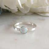 white opal ring