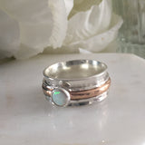 Rose Gold and Opal Spinner ring