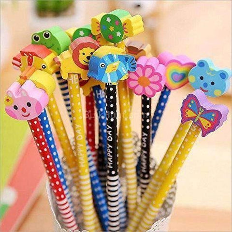pencils with erasers top