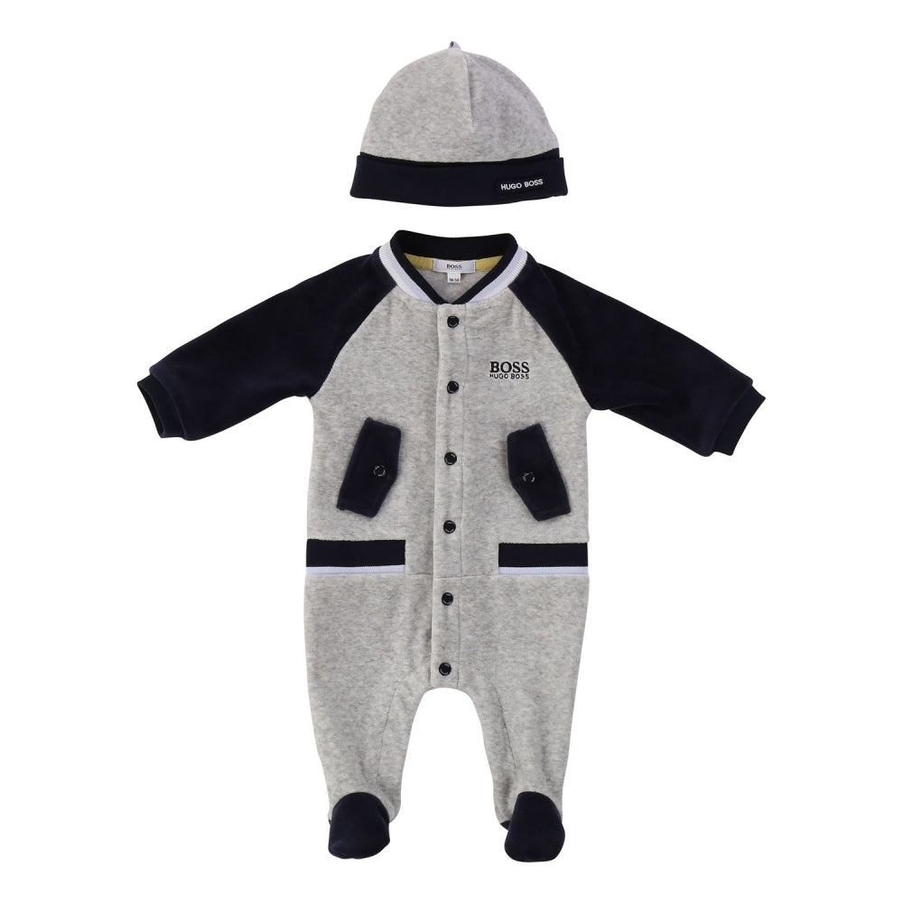 hugo boss velour baby grow