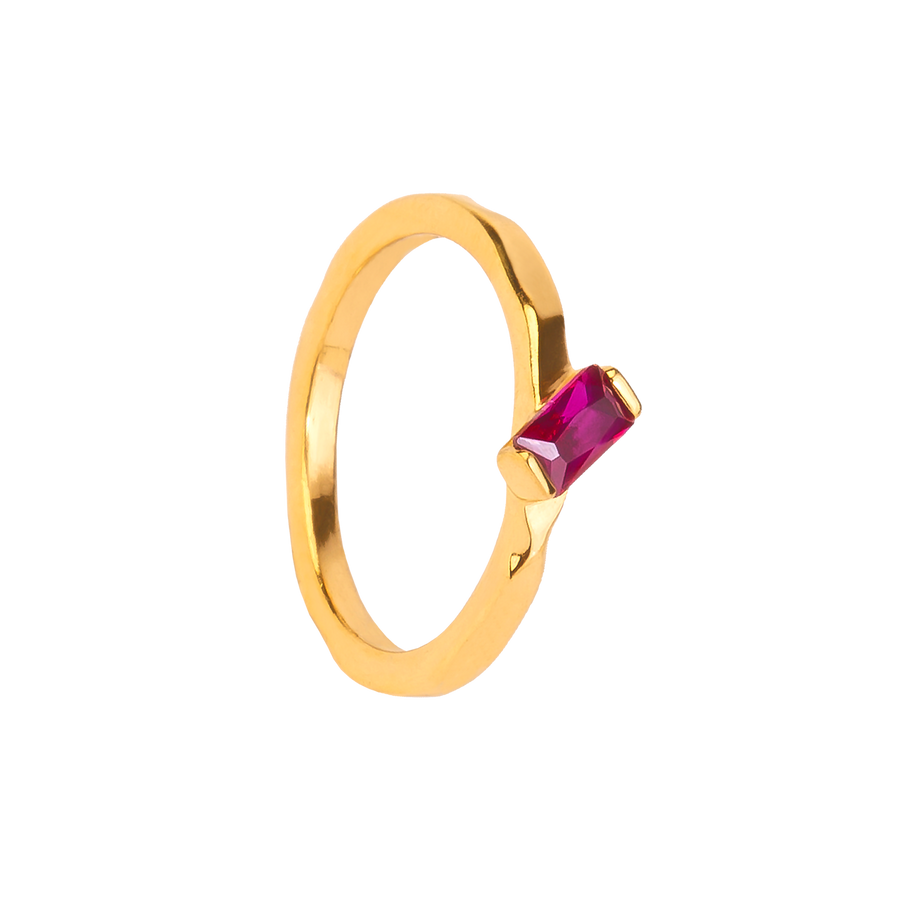 GARNET METEOR GOLD RING_Solitary Ring_1_ALEYOLE JEWELRY