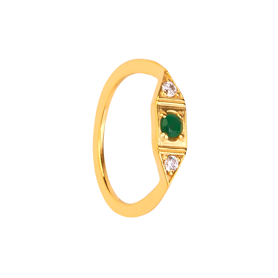 GREEN COMET GOLD RING_Stackable Ring_1_ALEYOLE JEWELRY