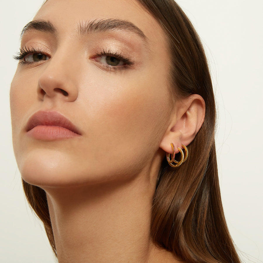 CHERRY BALI GOLD HOOPS_Hoop Earrings_2_ALEYOLE JEWELRY