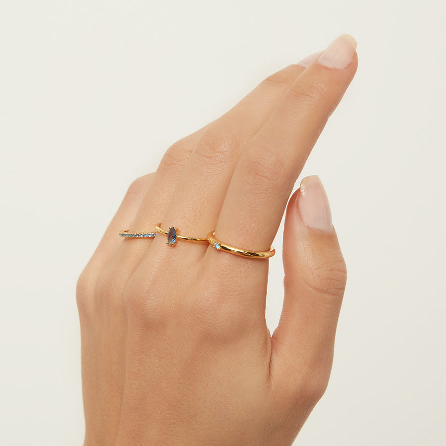 BLUE EILEEN GOLD RING_Solitary Ring_5_ALEYOLE JEWELRY