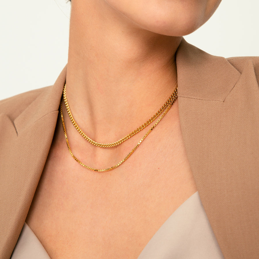 CURB GOLD CHAIN_Chain Necklace_5_ALEYOLE JEWELRY
