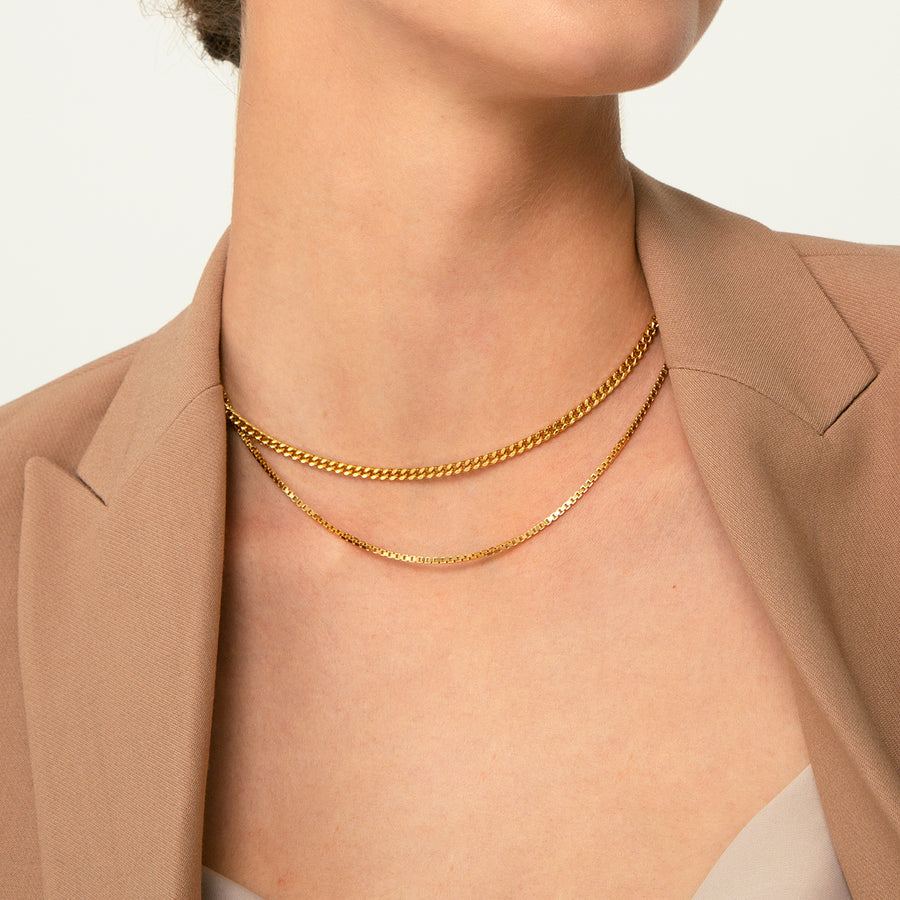 CURB GOLD CHAIN_Chain Necklace_2_ALEYOLE JEWELRY