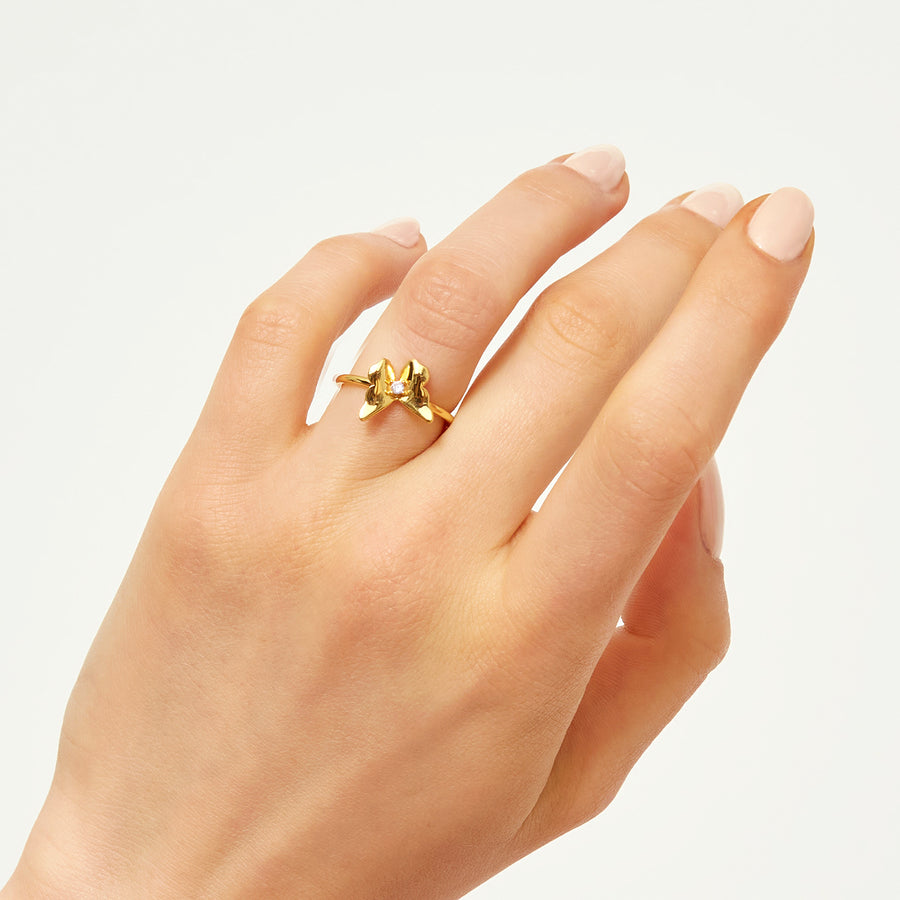BUTTERFLY GOLD RING_Stackable Ring_4_ALEYOLE JEWELRY