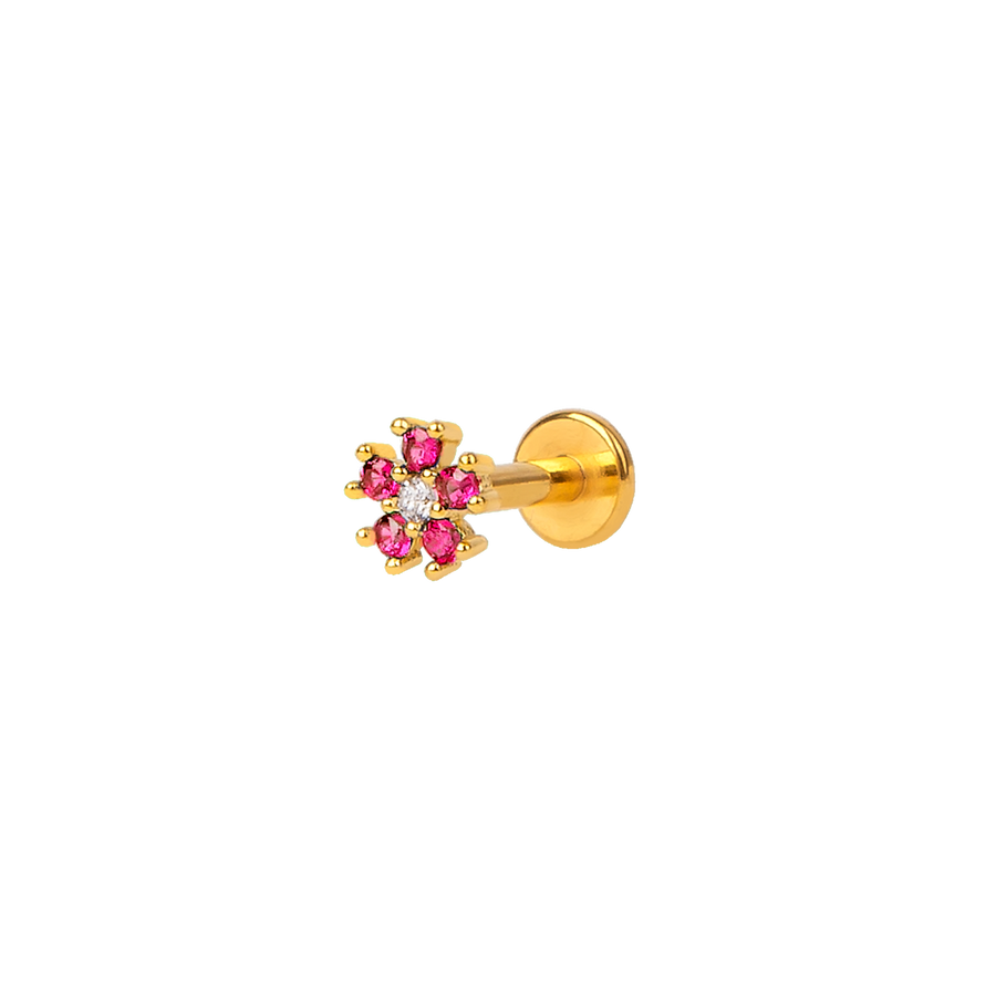 CHERRY FLORAL GOLD PIERCING_Piercings_1_ALEYOLE JEWELRY