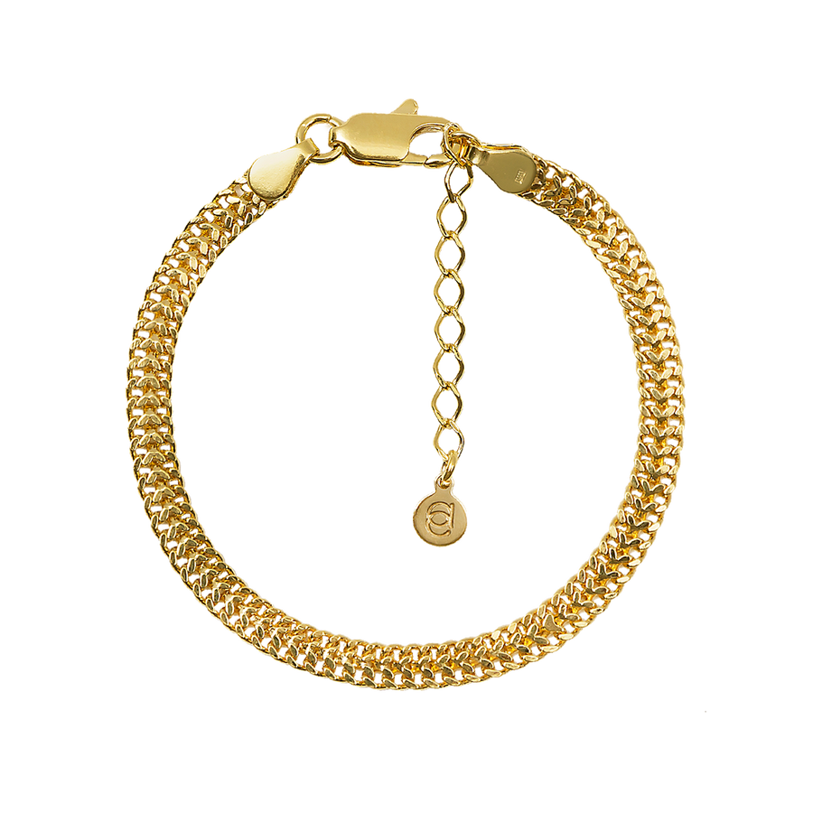 DOUBLE CURB GOLD BRACELET_Chain Bracelet_1_ALEYOLE JEWELRY