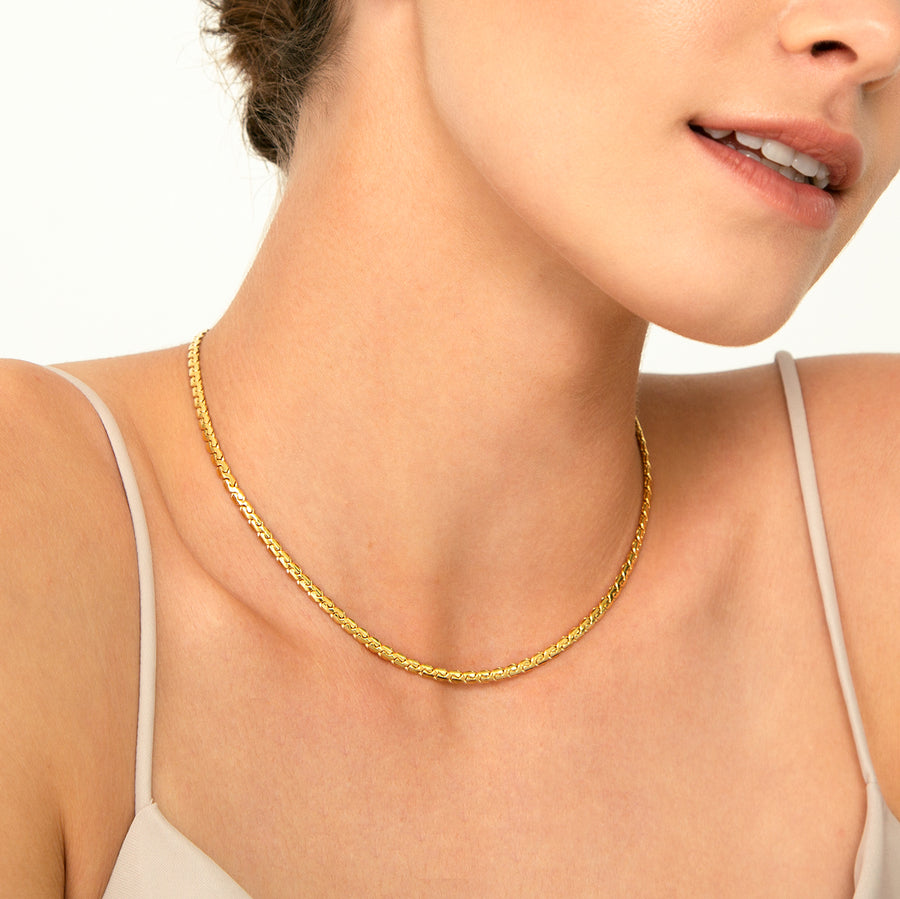 EGYPTIAN GOLD CHAIN_Chain Necklace OUTLET_4_ALEYOLE JEWELRY
