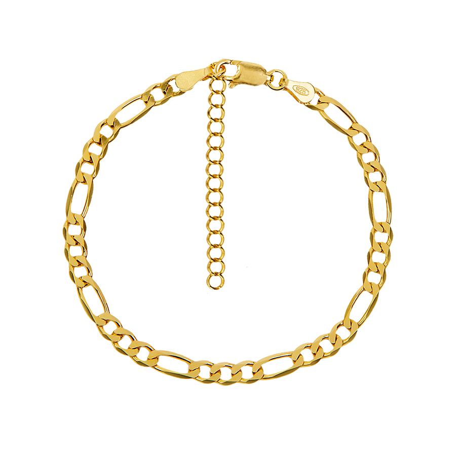 FIGARO GOLD BRACELET_Chain Bracelet_1_ALEYOLE JEWELRY