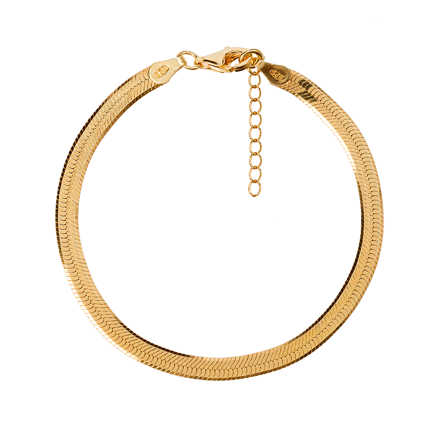 HERRINGBONE GOLD BRACELET_Chain Bracelet_1_ALEYOLE JEWELRY