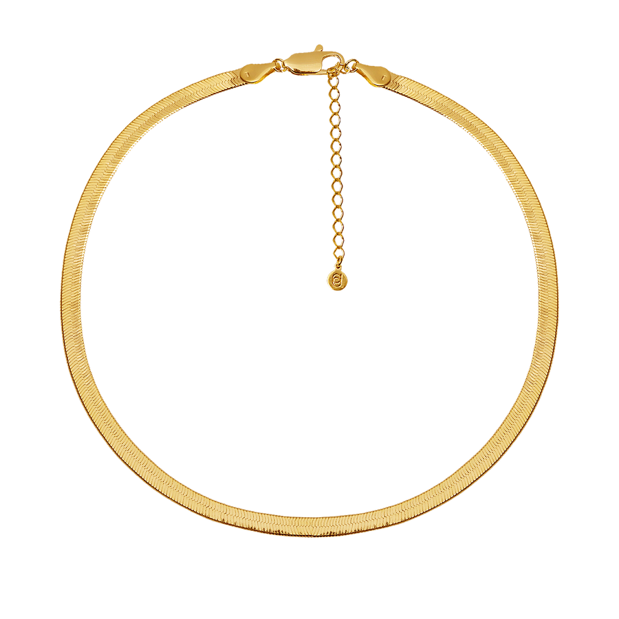 HERRINGBONE GOLD CHAIN_Chain Necklace_3_ALEYOLE JEWELRY
