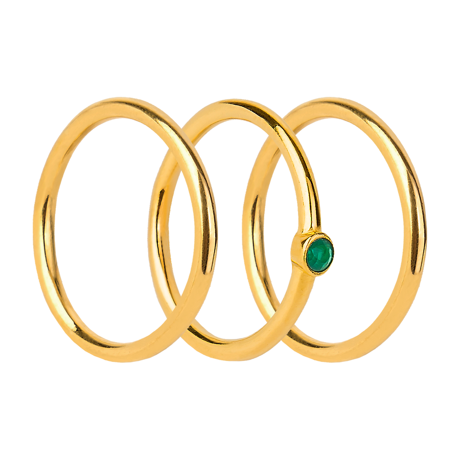 GREEN ORBIT GOLD RINGS_Stackable Ring_1_ALEYOLE JEWELRY